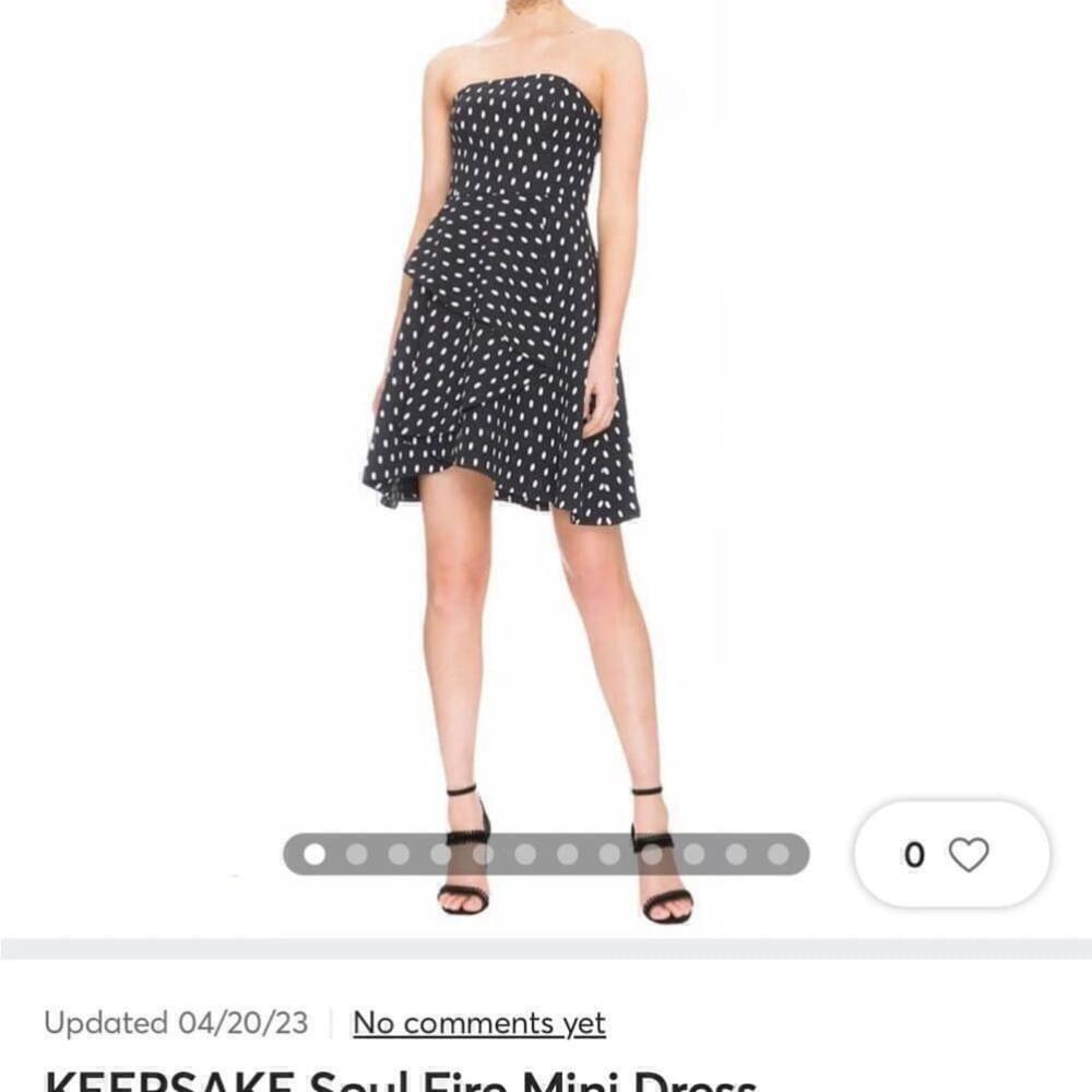KEEPSAKE Soul Fire Mini Dress Size Small polka dot, black and white, strapless - Picture 3 of 15